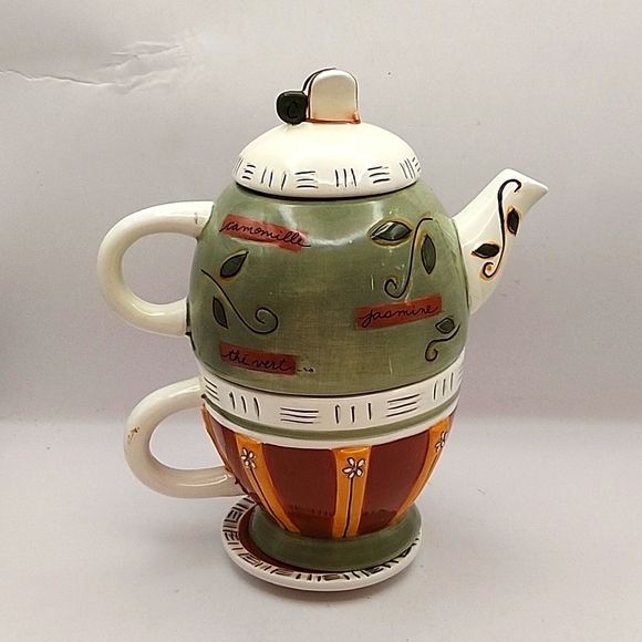 Tea for One Teapot, Cup & Teabag Holder - Picture 3 of 12